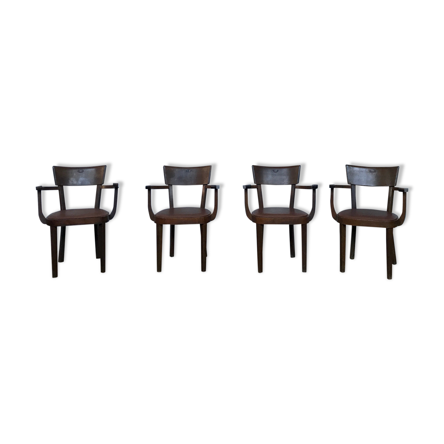 Series of 4 Baumann chairs 1950