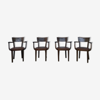 Series of 4 Baumann chairs 1950