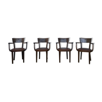 Series of 4 Baumann chairs 1950