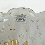 Attributed to Barovier & Toso Brass and Pulegoso Murano Glass Sconces, Pair