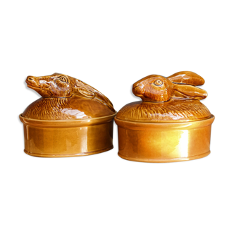 Paire de terrines en céramique vernissée, format XXL