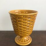 Cache pot sur pied en barbotine vintage