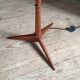 Scandinavian tripod reading lamp in teak and brass.