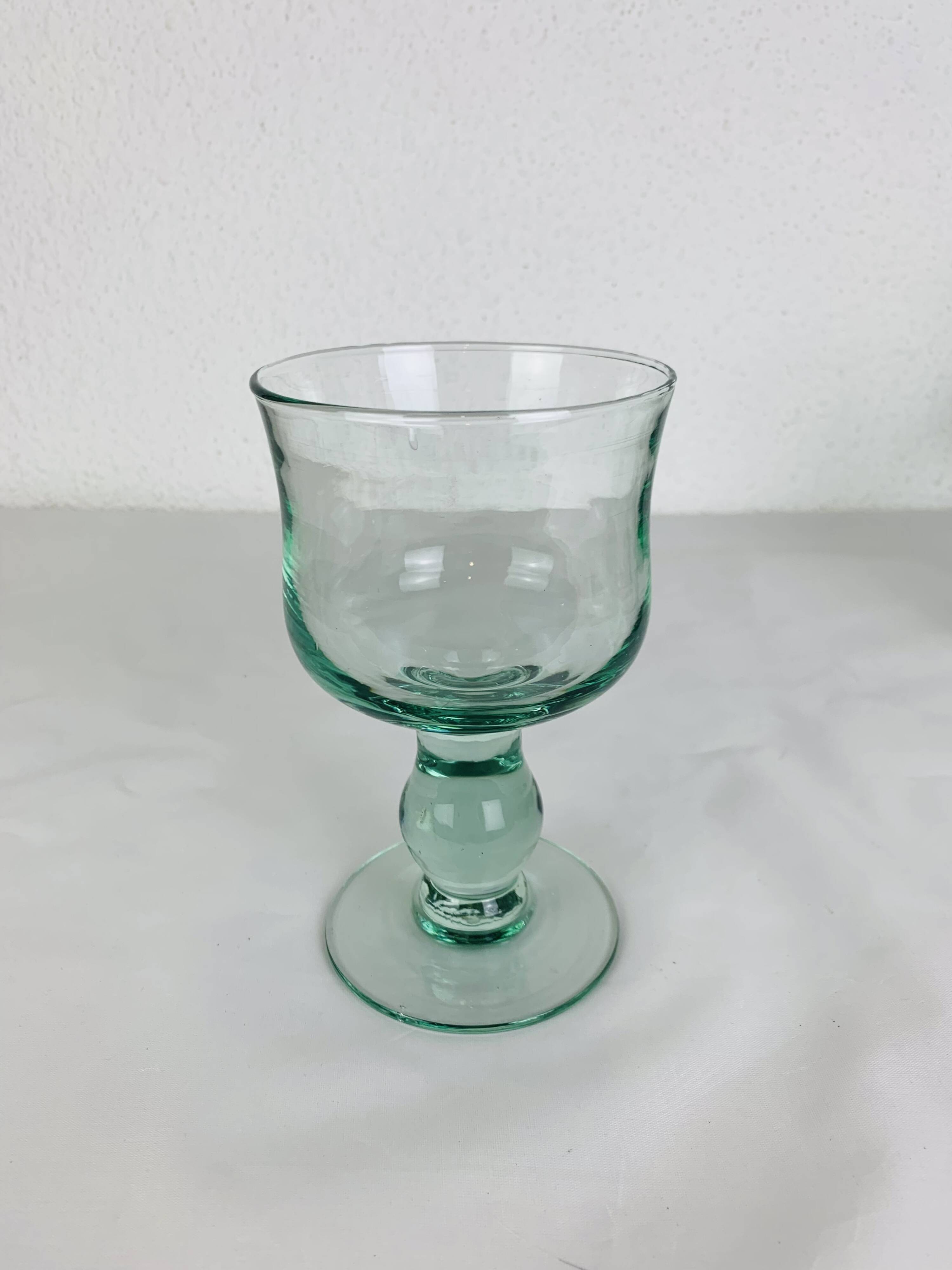10 vintage handmade stemmed glasses