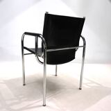 Strässle HE leather lounge chair by Hans Eichenberger