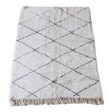 Carpet Beni Ouarain Middle atlas white wool