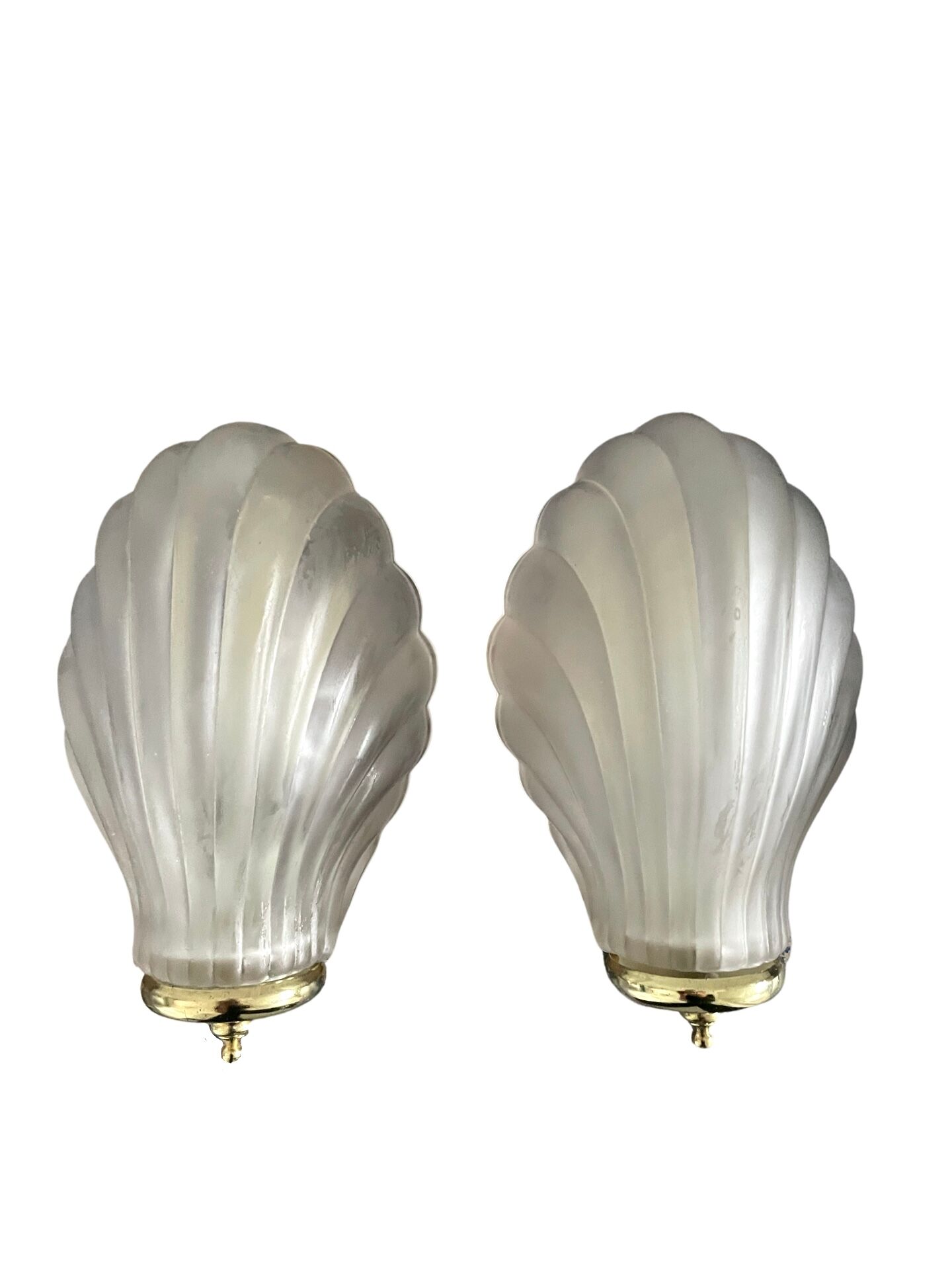 Pair of shell appliques or glass paste shells