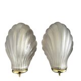 Pair of shell appliques or glass paste shells