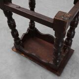 19th Century oak rectangular joint stool or table with turned legs, France