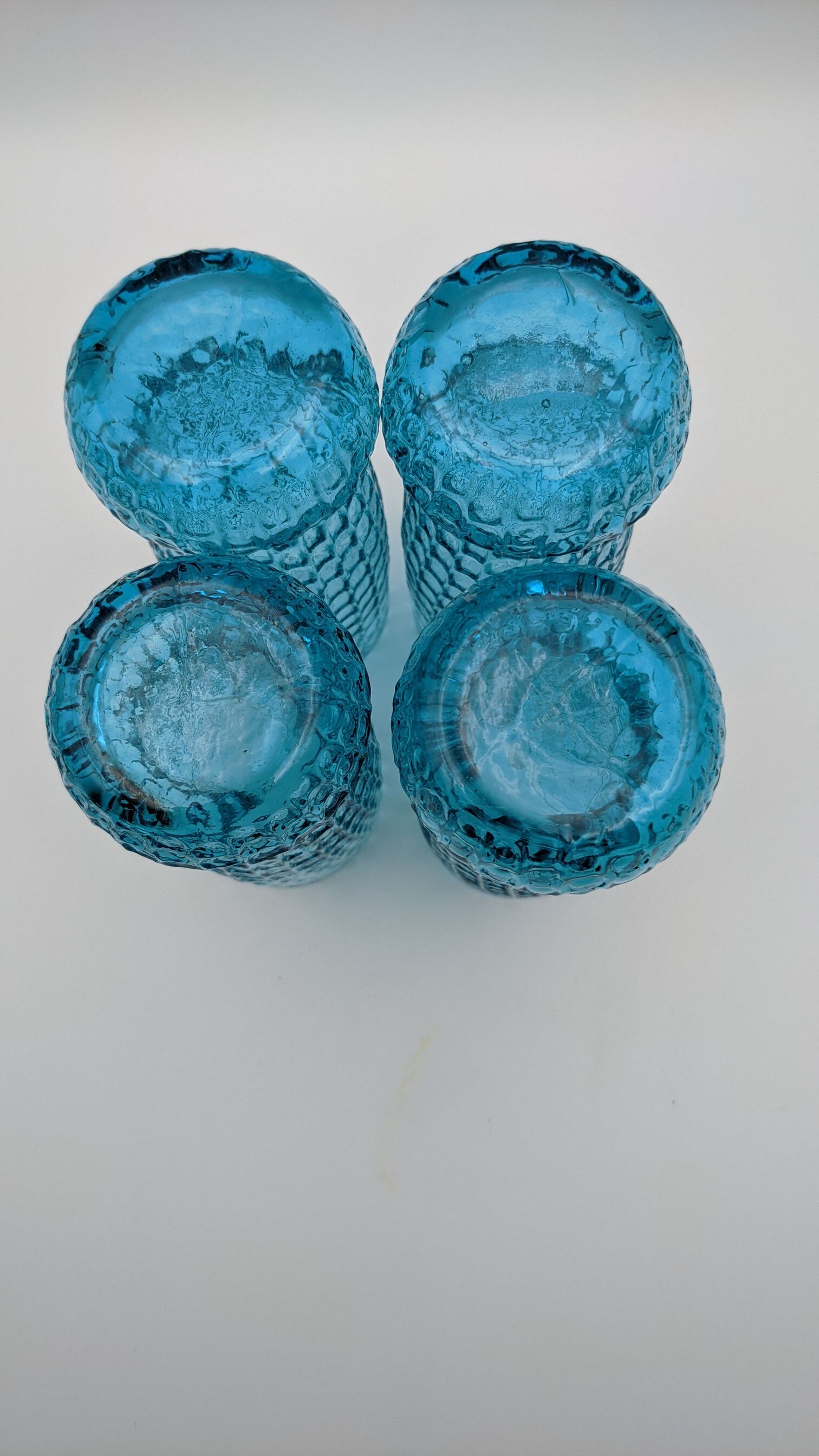 lot 4 glasses to orangeade vintage blues