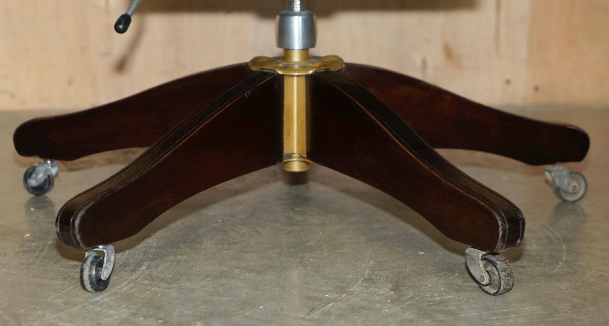 Restored leather captain's or director's chair