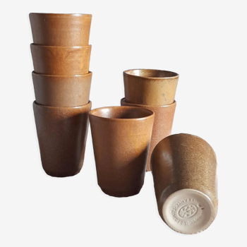 8 cups in Digoin stoneware 1970