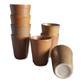 8 tasses en grès de Digoin 1970