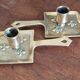 Pair of bronze candlesticks, fleur-de-lis