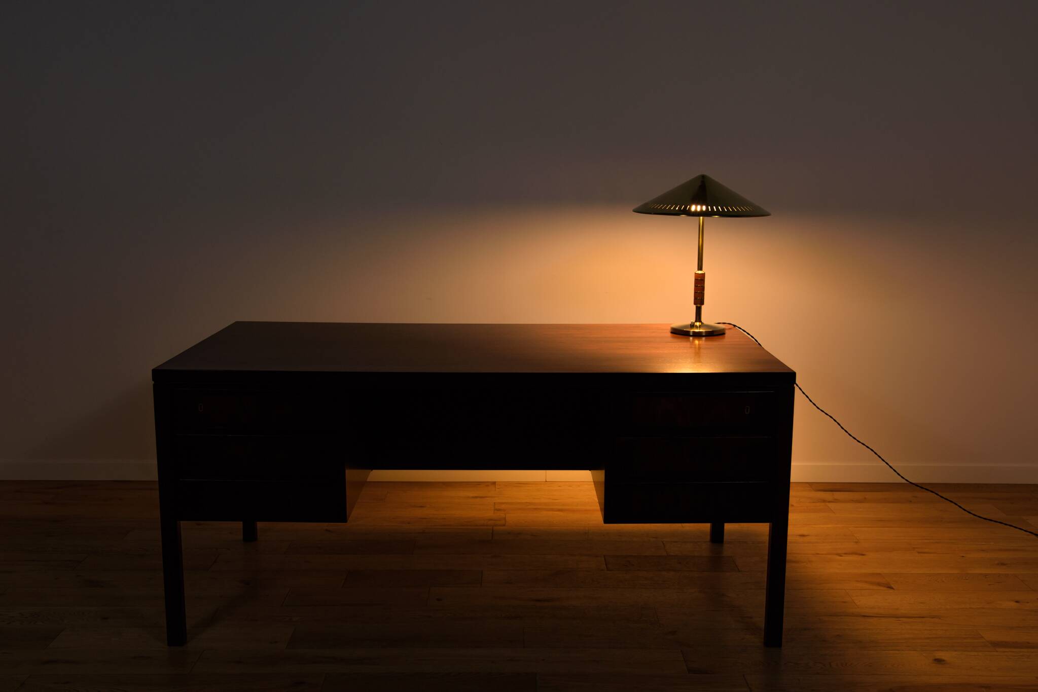 Vintage Modern Table Lamp in Brass by Bent Karlby for Lyfa, Denmark, 1956