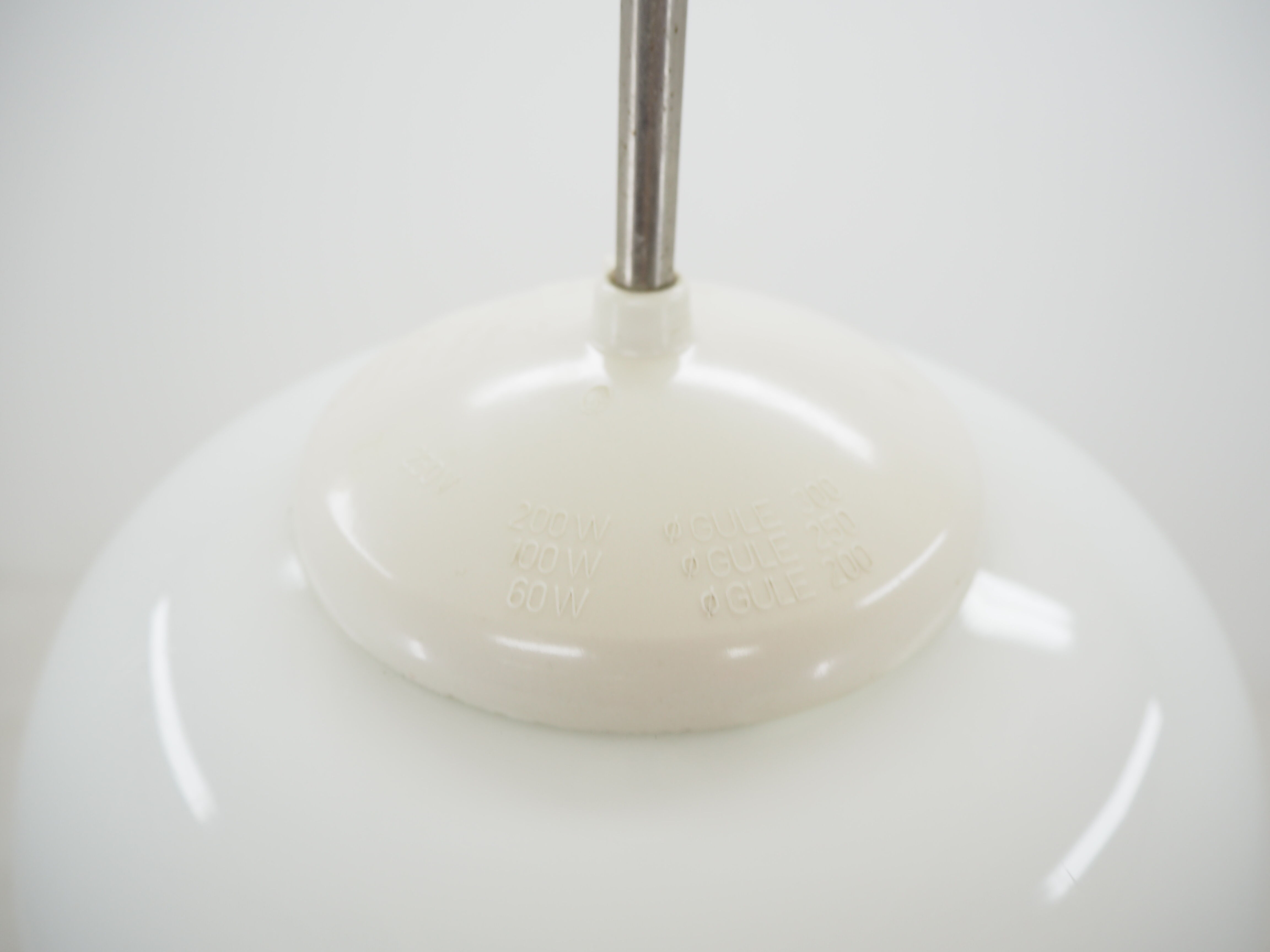 Midcentury Glass and White Bakelite Chandelier, Czechoslovakia, 1960s