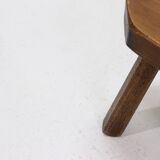 Artisan Stained Pine Stool France 1950s