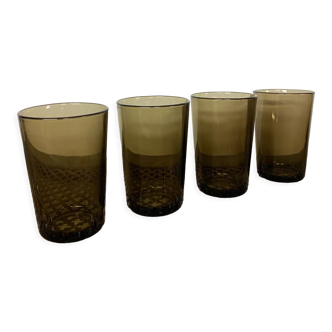 Set of 4 smoked glasses