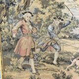 Antique tapestry Jules Pansu hunting scene 18th century