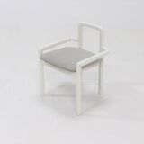 Posy Modern Side Chair in White Lacquered Wood 1980s