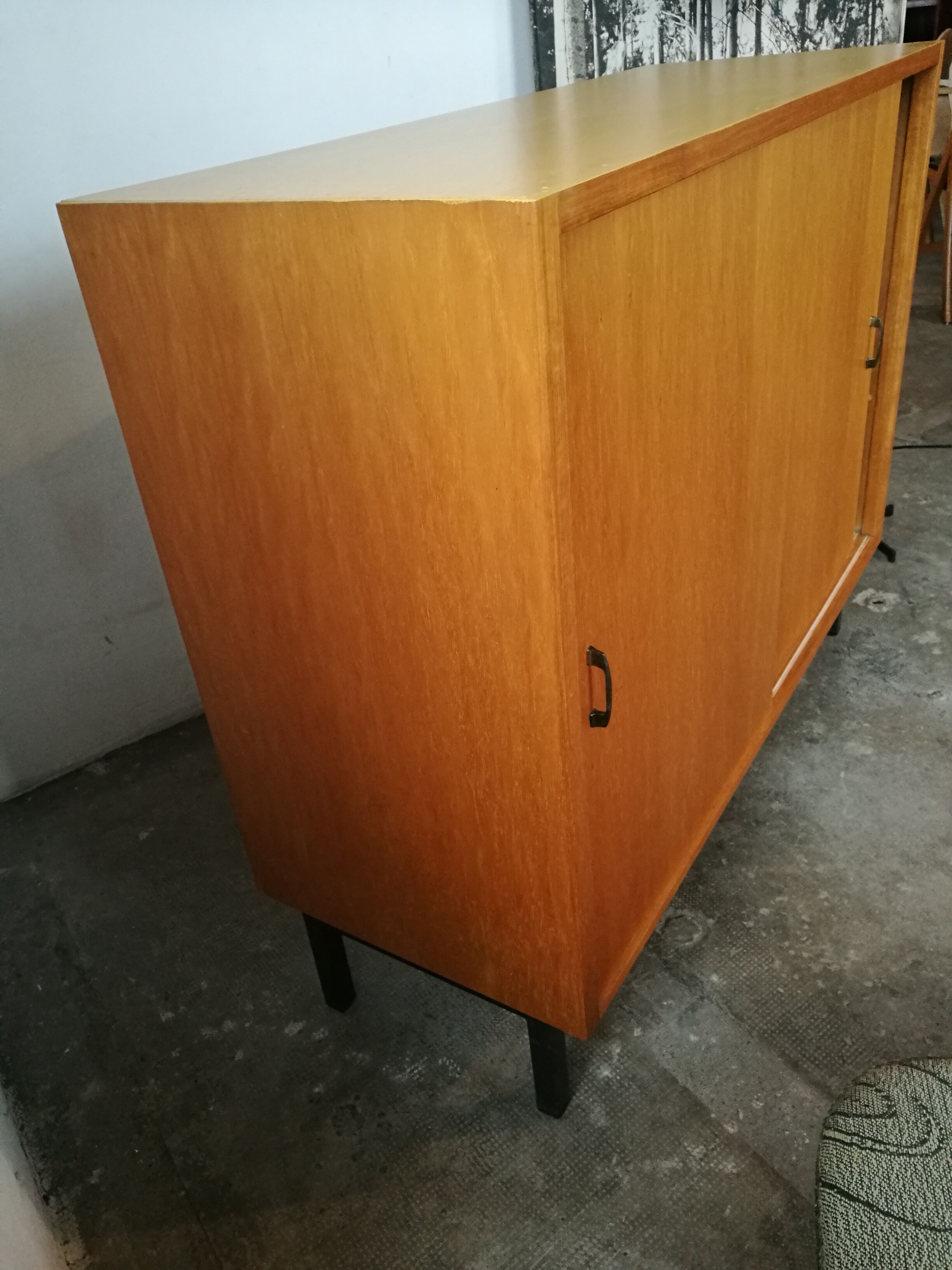 Vintage sideboard sliding doors 1970