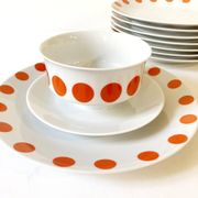 Schirnding Bavaria porcelain sauce boat with orange dots, 1970s