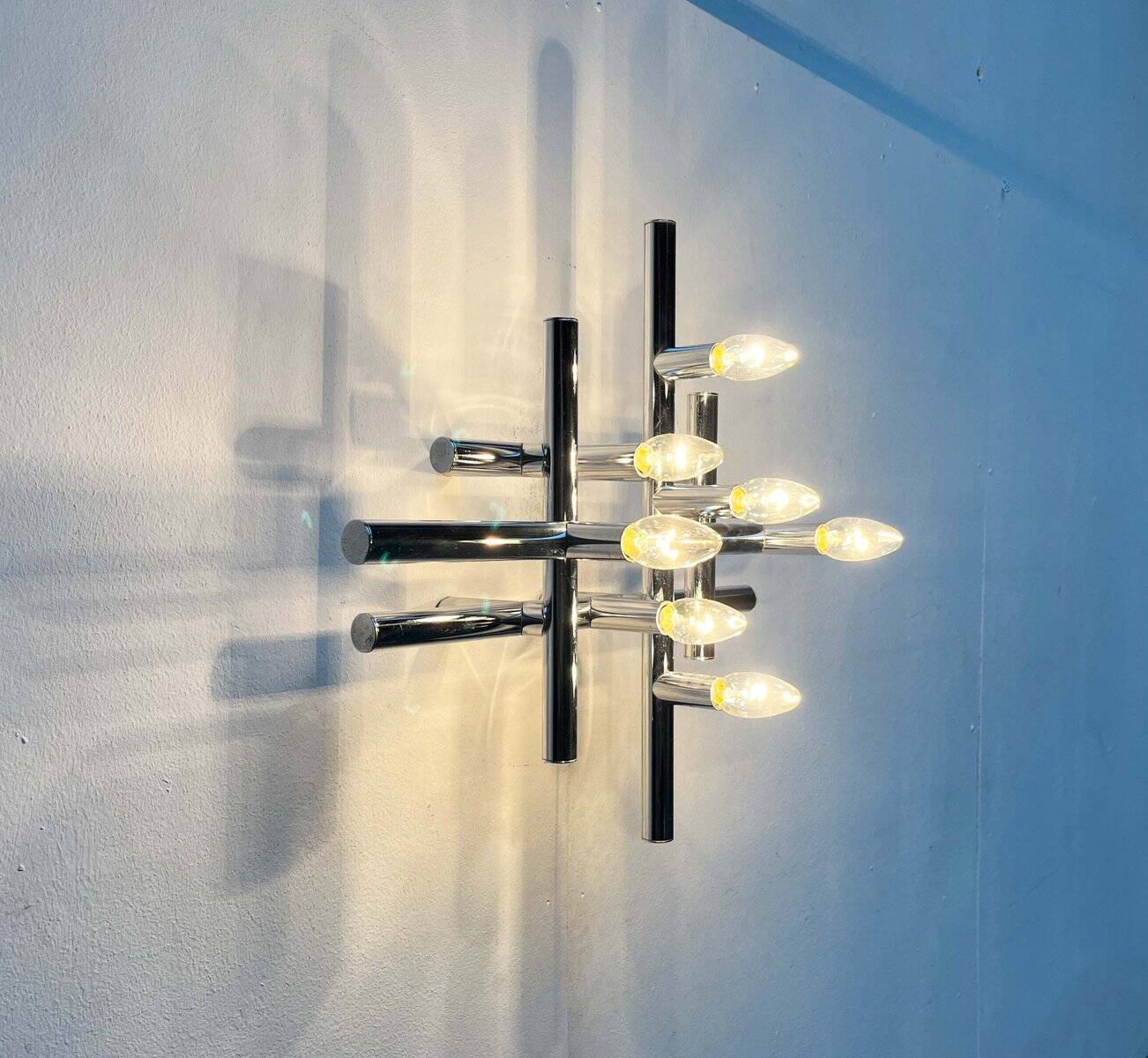 Mid-century Swiss space-age wall lamps or ceiling lights by Temde, 1960s.