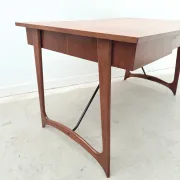 Scandinavian style desk in teak and brass, 1950.