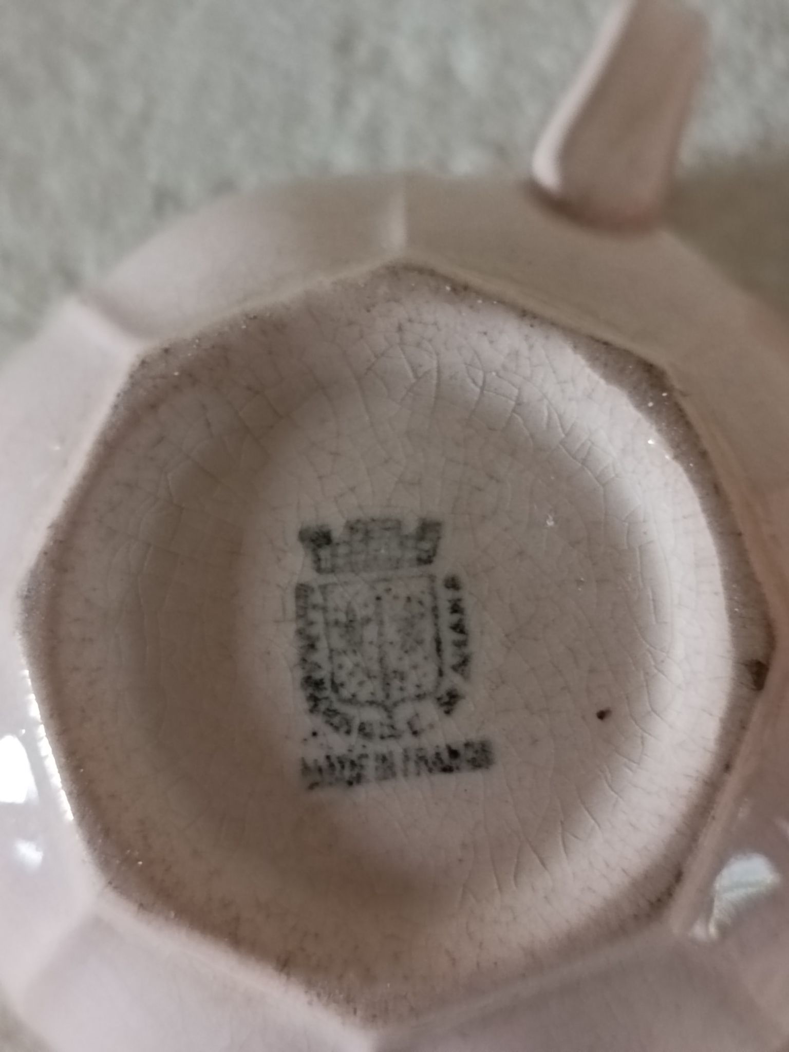 Art Deco ironstone milk jug and cup