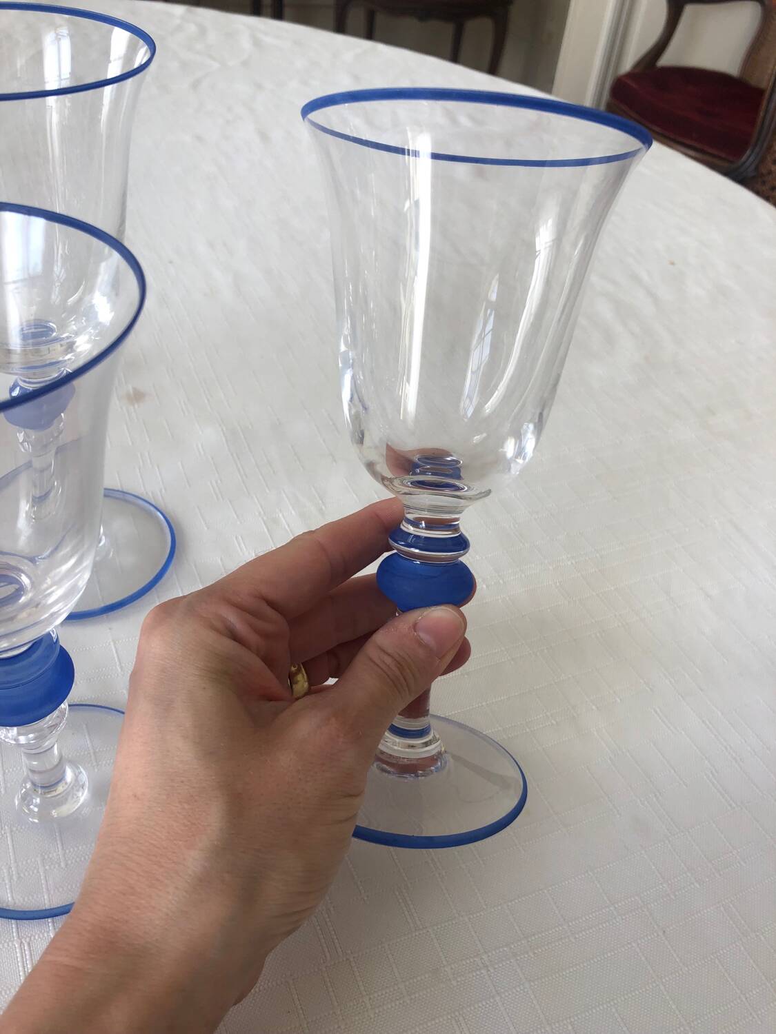 Set of 7 Paco Rabanne stemmed glasses