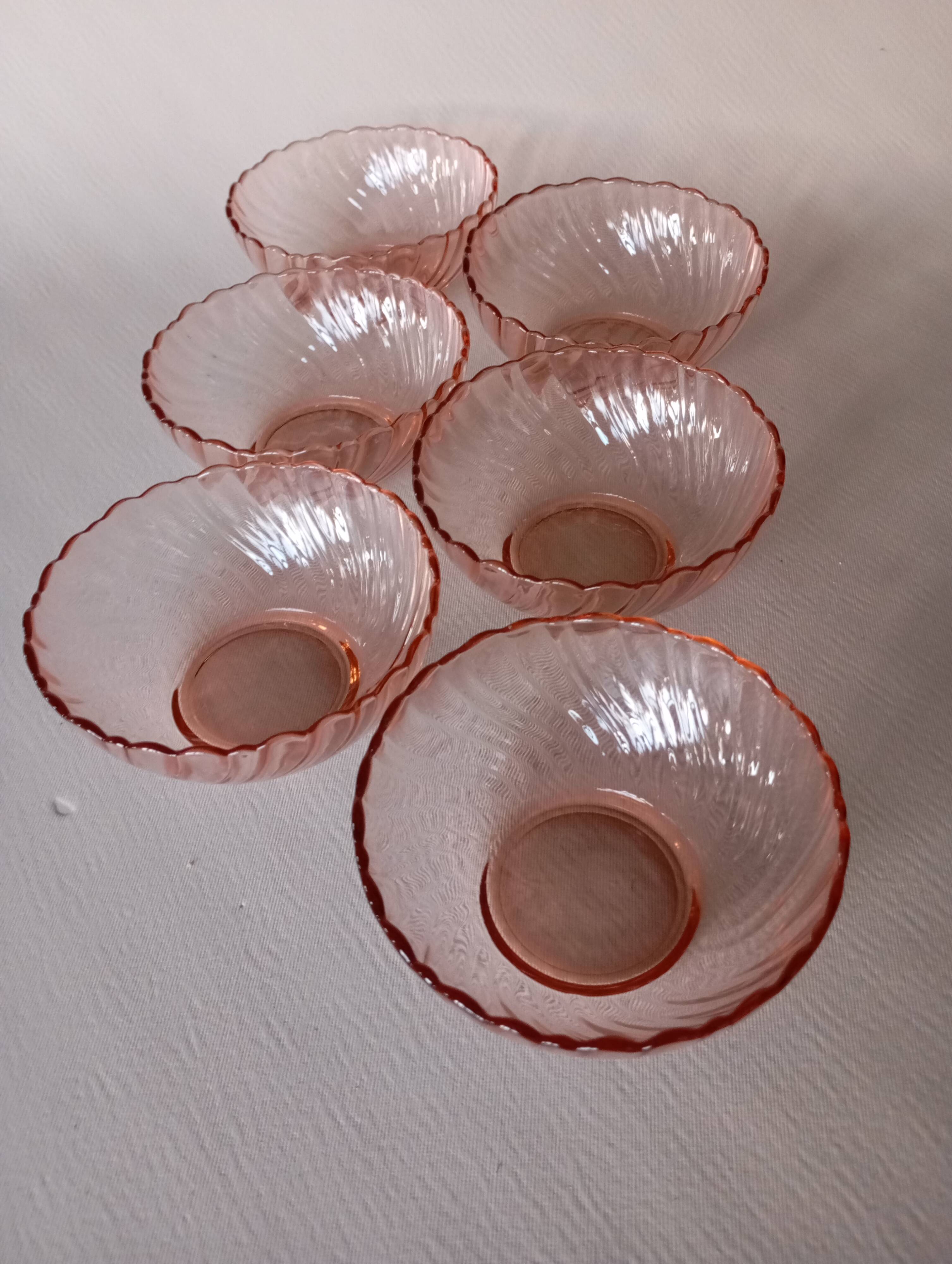 6 Rosaline Arcoroc bowls