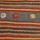 6x9 Red & Blue Striped Pattern Handmade Kilim Rug, 175x275Cm