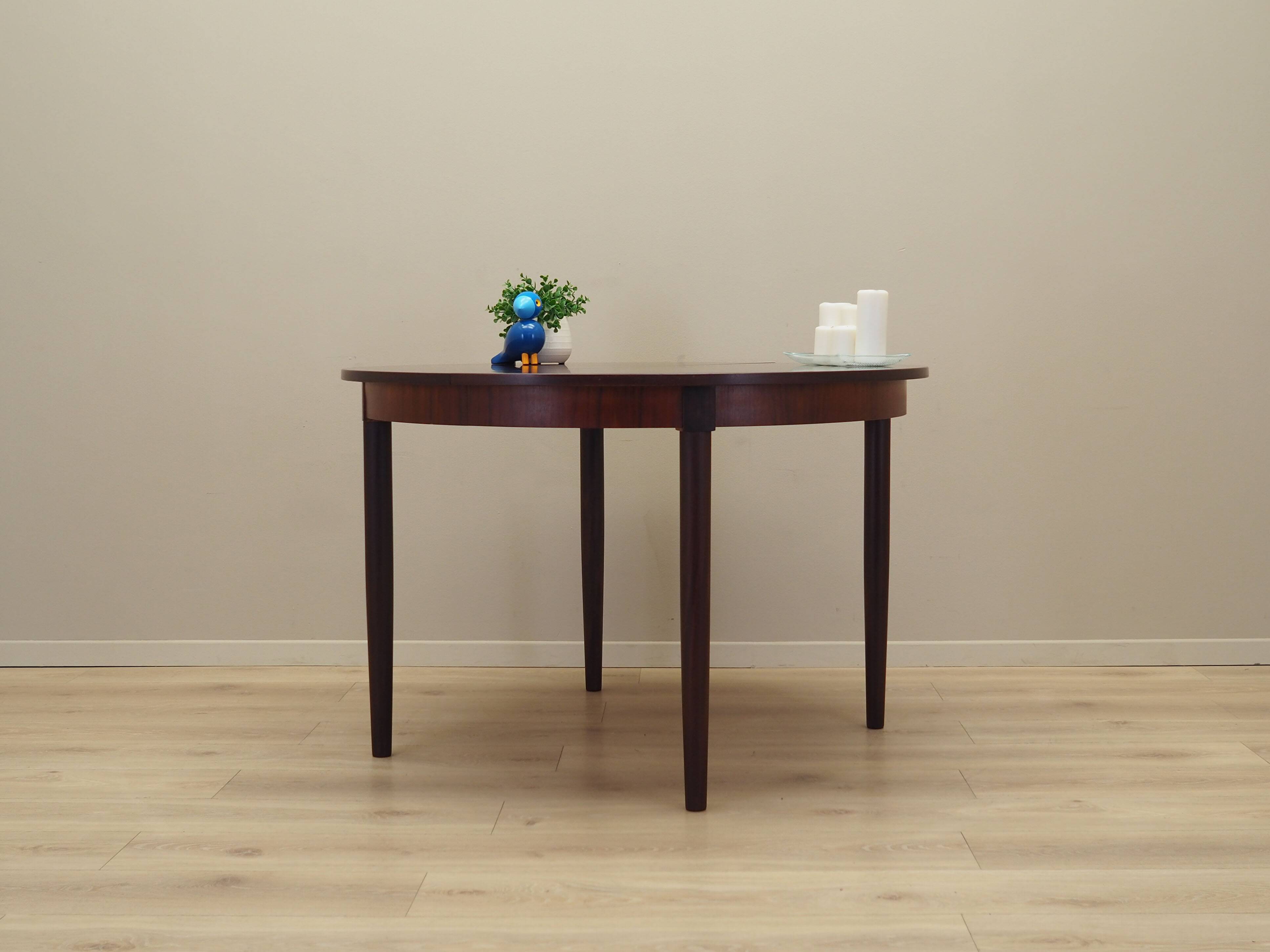 Round rosewood table, Danish design, 1970s, production: Denmark