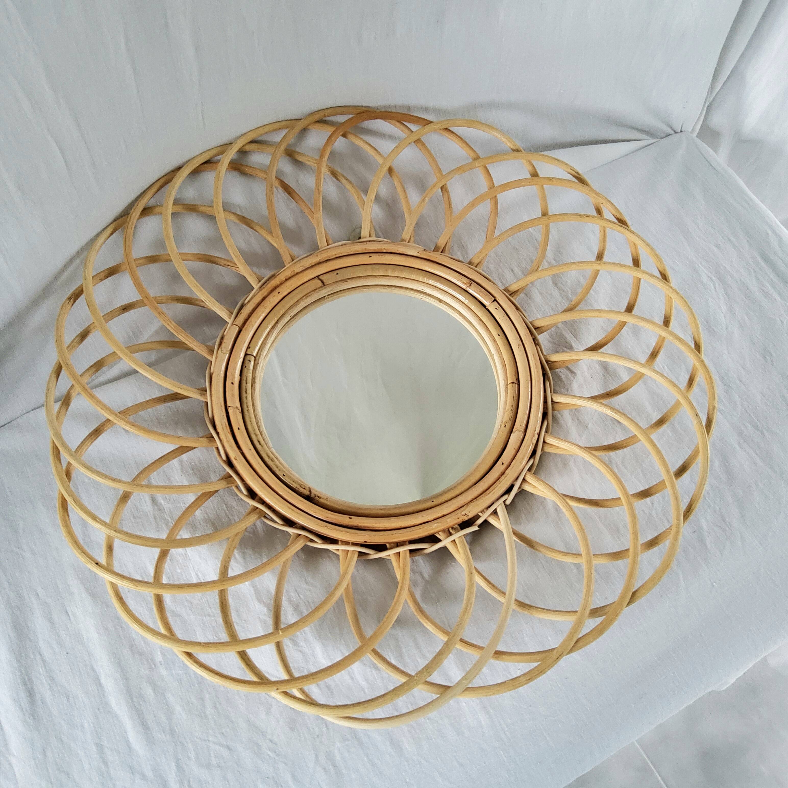 Rattan sun mirror