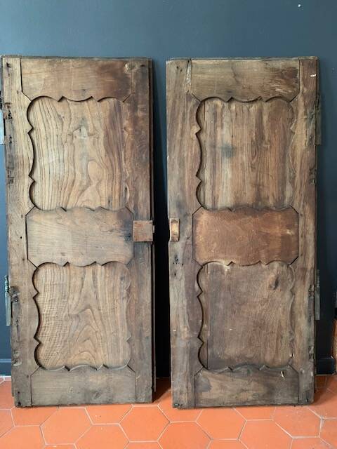 Antique carved wooden cabinet doors, 18th century