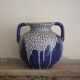 Vase signed Léon Pointu, ceramic vase with a glazed snake skin effect.