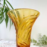 Vintage amber glass vase