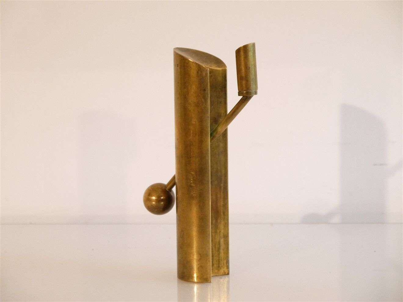 Brass candle holder by Pierre Forsell for Skultuna 1960