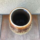 Former germany ceramics vase brown - beige 70s vintage