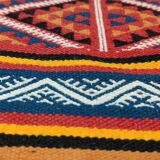 Multicolored Berber kilim rugs woven hands in natural wool