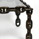 1970s XL Coffee Table Made of Nautical Iron Chain and a Thick Smoked Glass
