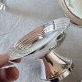 Set of 8 silver metal glasses for champagne or ice cream Mid Century Design