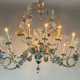 Rezzonico Gondola Chandelier In Multicolored Murano Glass Circa 1900