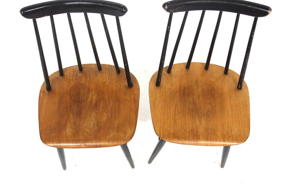 Set de 2 chaises "Fanett" en teck par Ilmari Tapiovaara, Suède, 1960