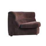 Vintage corner chair in brown velvet