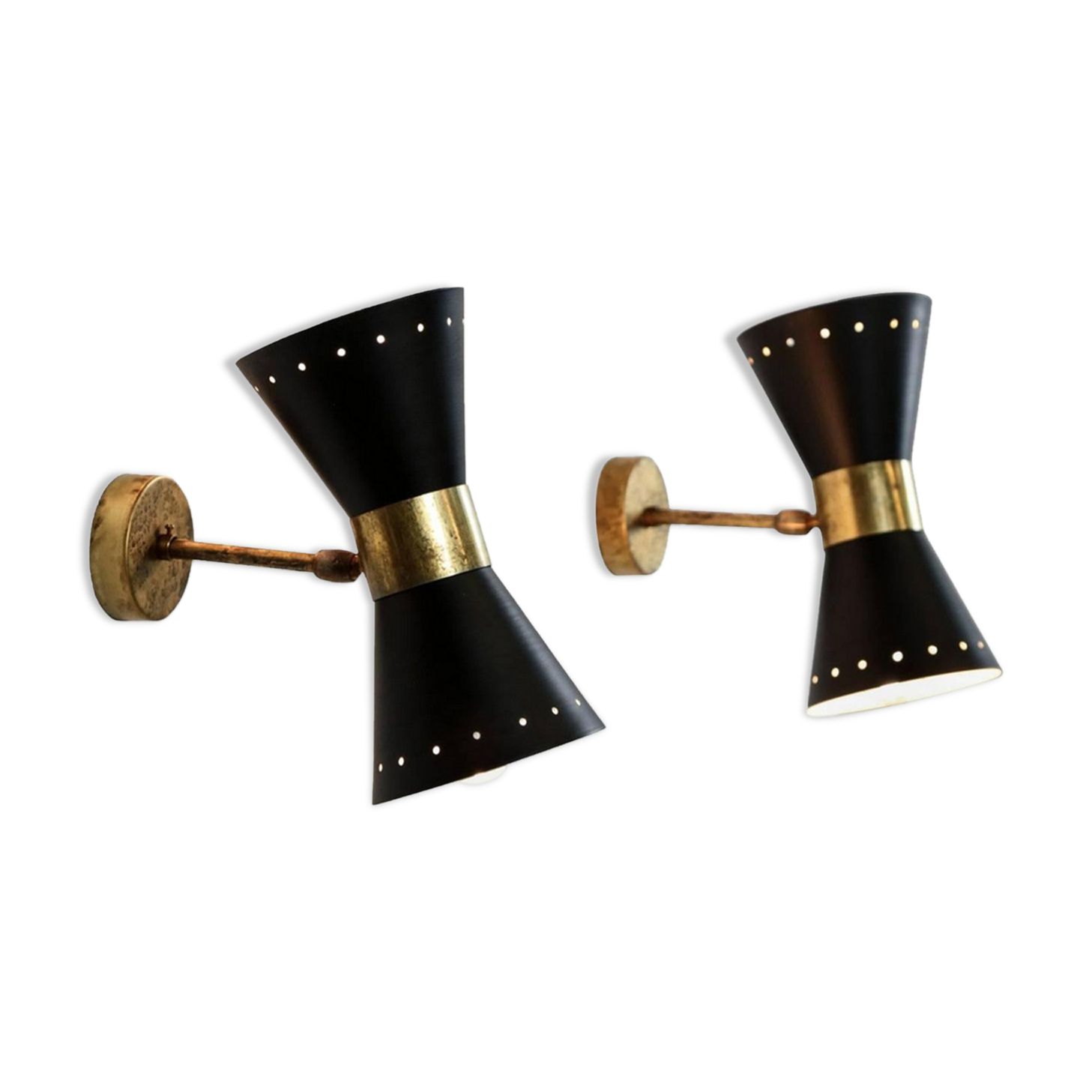 Pair of black Italian diabolo appliques