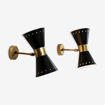 Pair of black Italian diabolo appliques