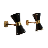 Pair of black Italian diabolo appliques