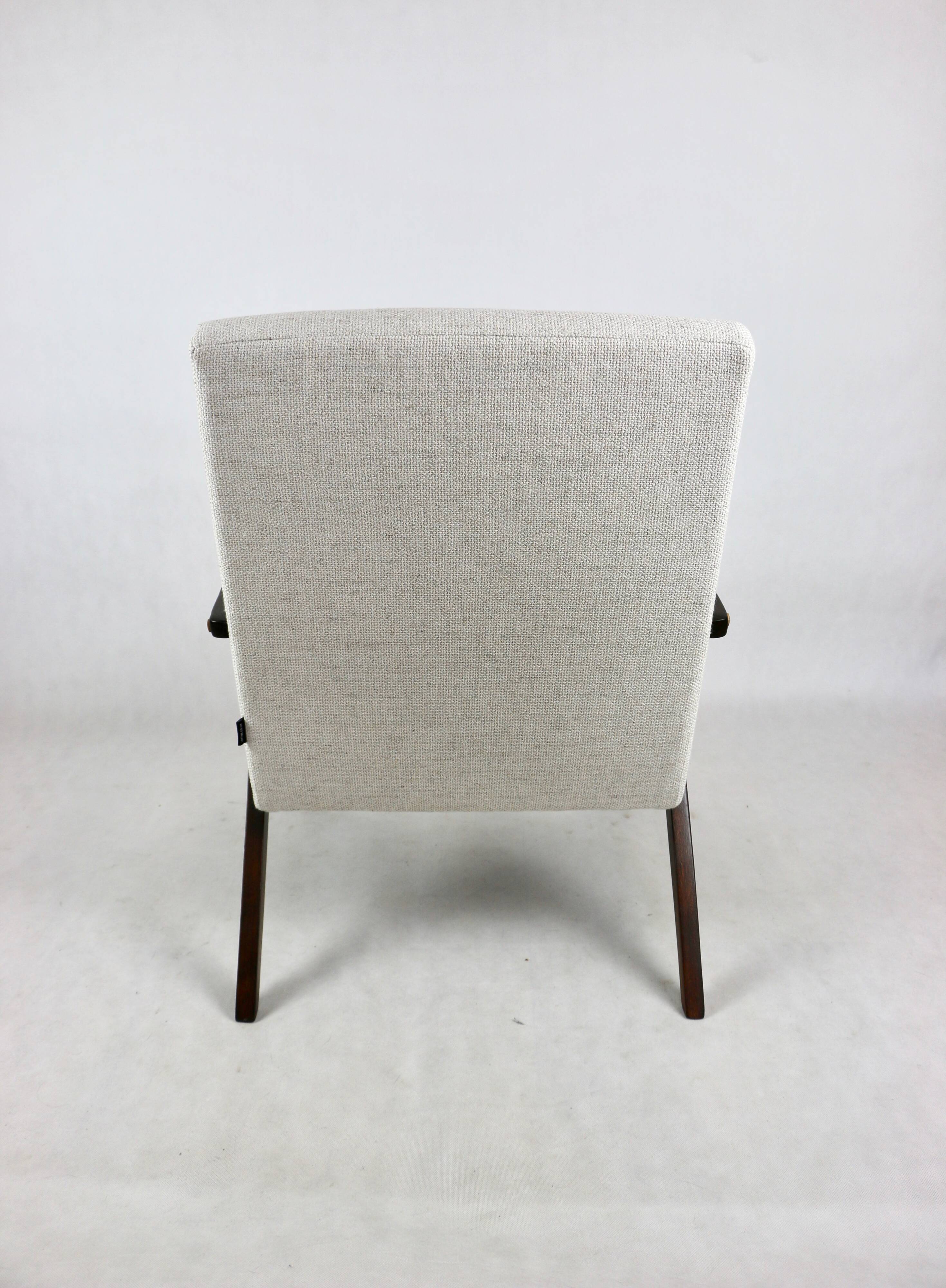 Vintage Ivory White Boucle Model B-310 Armchair, 1970s