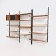 Rare Scandinavian Wall Mounted Plywood Shelving Unit 1950s